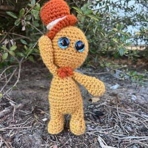 Handmade Crochet Doll with Orange Hat